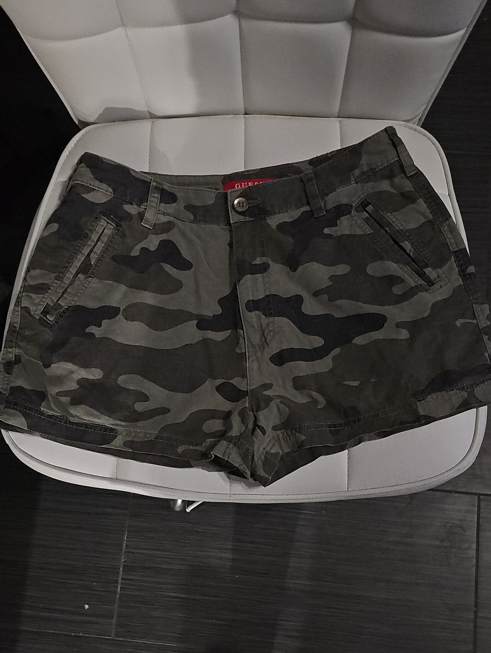 Guess Camouflage Print Women’s Shorts in Olive & Black
